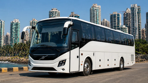 Tour bus side view